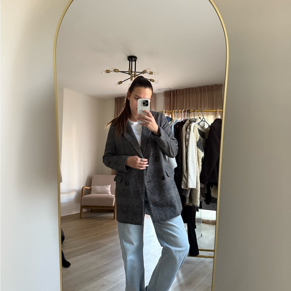 New Look Black and grey Checkered Blazer